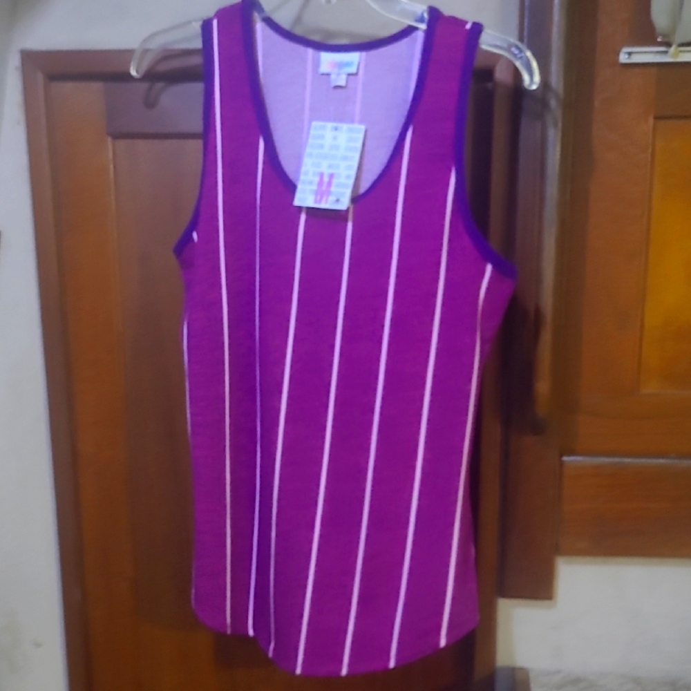 LuLaRoe Purple Ribbed Fitted Tank Top